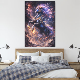 Kosmischer blauer Drache Fantasy-Galaxie-Drache Hi Leinwanddruck