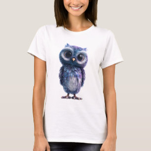 Kosmischer Blaunebel-Eulengalaxie-Vogelfrauen T-Shirt