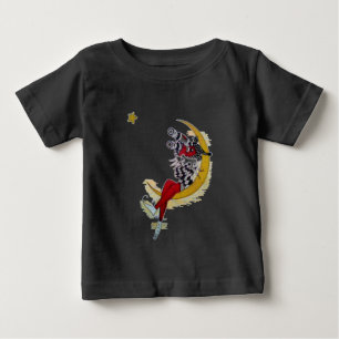 Kosmischer Blick: Elf auf dem Mond Baby T-shirt