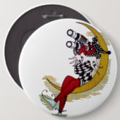 Kosmischer Blick: Elf auf dem Mond Button (Vorne & Hinten)