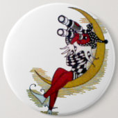 Kosmischer Blick: Elf auf dem Mond Button (Vorderseite)