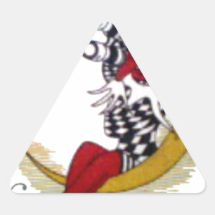 Kosmischer Blick: Elf auf dem Mond Dreieckiger Aufkleber