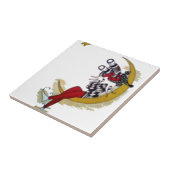 Kosmischer Blick: Elf auf dem Mond Fliese (Seite)