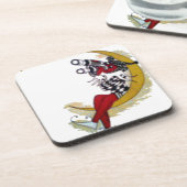 Kosmischer Blick: Elf auf dem Mond Getränkeuntersetzer (Linke Seite)