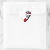 Kosmischer Blick: Elf auf dem Mond Herz-Aufkleber (Tasche)