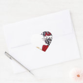 Kosmischer Blick: Elf auf dem Mond Herz-Aufkleber (Umschlag)