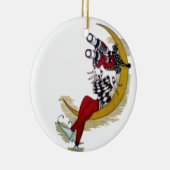 Kosmischer Blick: Elf auf dem Mond Keramik Ornament (Rechts)