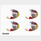 Kosmischer Blick: Elf auf dem Mond Ovaler Aufkleber (Blatt)