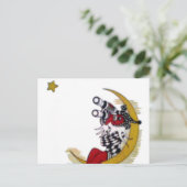 Kosmischer Blick: Elf auf dem Mond Postkarte (Stehend Vorderseite)