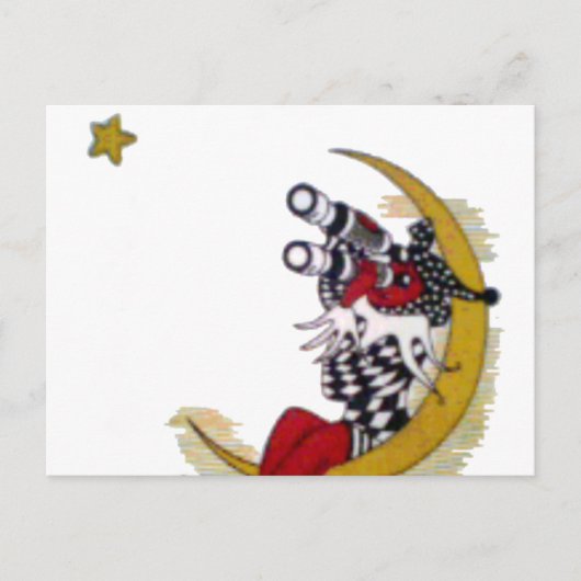 Kosmischer Blick: Elf auf dem Mond Postkarte (Vorderseite)