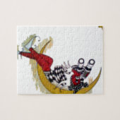 Kosmischer Blick: Elf auf dem Mond Puzzle (Horizontal)