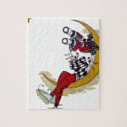 Kosmischer Blick: Elf auf dem Mond Puzzle (Vertikal)