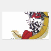 Kosmischer Blick: Elf auf dem Mond Rechteckiger Aufkleber (Vorderseite)