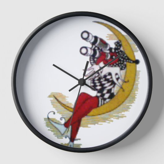 Kosmischer Blick: Elf auf dem Mond Wanduhr (Vorderseite)