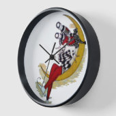 Kosmischer Blick: Elf auf dem Mond Wanduhr (Winkel)