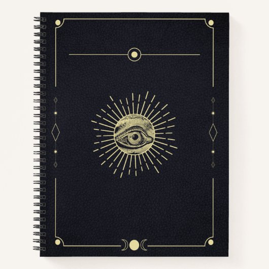 Kosmischer Blick - Goldene ösoterische Dekade Notizblock (Vorderseite)