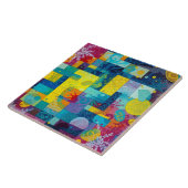 Kosmischer Blütengarten: Abstraktes Mosaik der Trä Fliese (Seite)