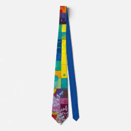 Kosmischer Blütengarten: Abstraktes Mosaik der Trä Krawatte