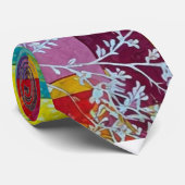 Kosmischer Blütengarten: Abstraktes Mosaik der Trä Krawatte (Gerollt)