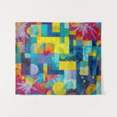 Kosmischer Blütengarten: Abstraktes Mosaik der Trä Wandteppich (Vorderseite (Horizontal))