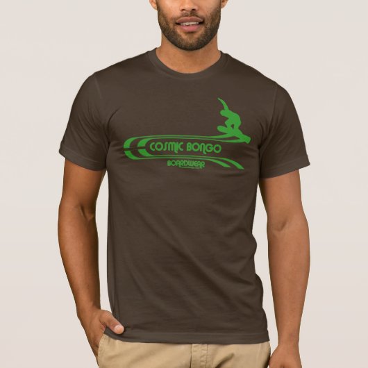 Kosmischer Bongo Retro Snowboarding T - Shirt (Vorderseite)
