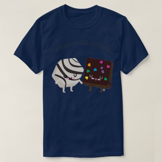 Kosmischer Brownie und Zebra-Kuchen T T-Shirt (Design vorne)