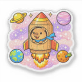Kosmischer Capybara-Entdecker Aufkleber (Vorderseite)