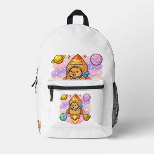 Kosmischer Capybara-Entdecker Bedruckter Rucksack