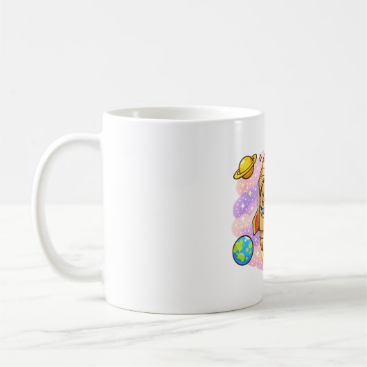Kosmischer Capybara-Entdecker Kaffeetasse (Links)