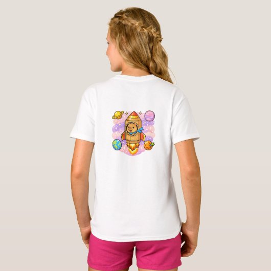 Kosmischer Capybara-Entdecker T-Shirt (Schwarz voll)