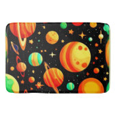 Kosmischer Cartoon in warmen Farbtönen Badematte (Vorderseite)