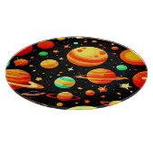Kosmischer Cartoon in warmen Farbtönen Schneidebrett (Ecke)
