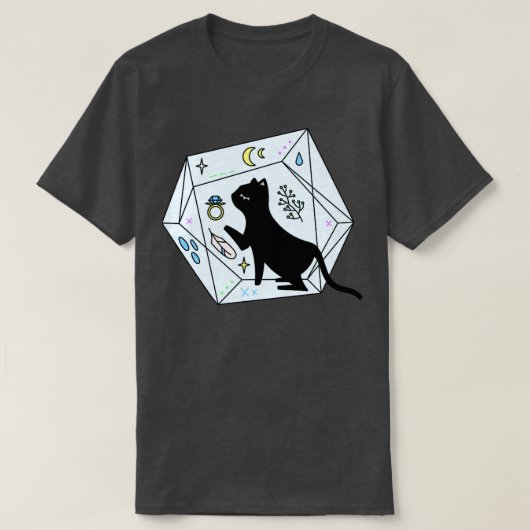 Kosmischer Cat Crystal 1 T-Shirt (Design vorne)