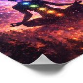 Kosmischer Chakra-Meditationsposter Poster (Ecke)