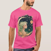 "Kosmischer Charme | Lächelndes Moon T - Shirt Des (Vorderseite)