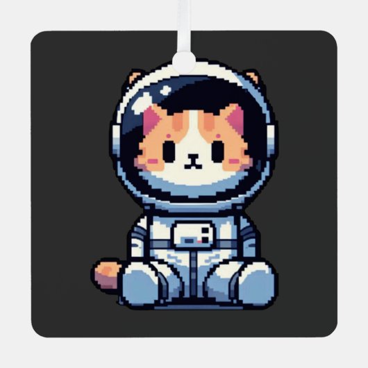 Kosmischer Chat-Explorer Ornament Aus Metall (Vorderseite)