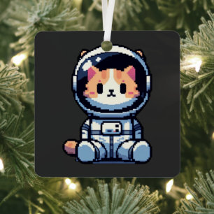 Kosmischer Chat-Explorer Ornament Aus Metall