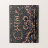 Kosmischer China-Drache Große Mauer Puzzle (Vertikal)