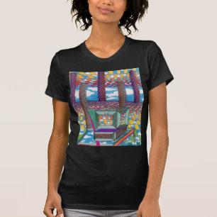 Kosmischer Computer-Technologie-Kopf durch T-Shirt