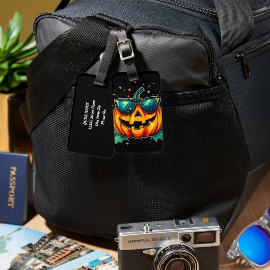 Kosmischer Cooler Jack-O-Space Gepäckanhänger (Vorderseite & Rückseite)