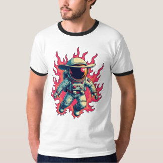 Kosmischer Cowboy - Astronaut in Flammen T-Shirt