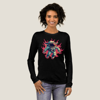 Kosmischer Cowboy - Astronaut in Flammen Tri-Blend Shirt