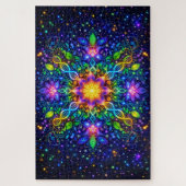 Kosmischer DNA-Mandala & Neonflora: Maximalist" Puzzle (Vertikal)