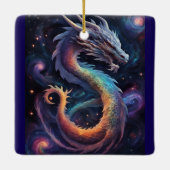 kosmischer Drachen-Schmuck Keramikornament (Rückseite)