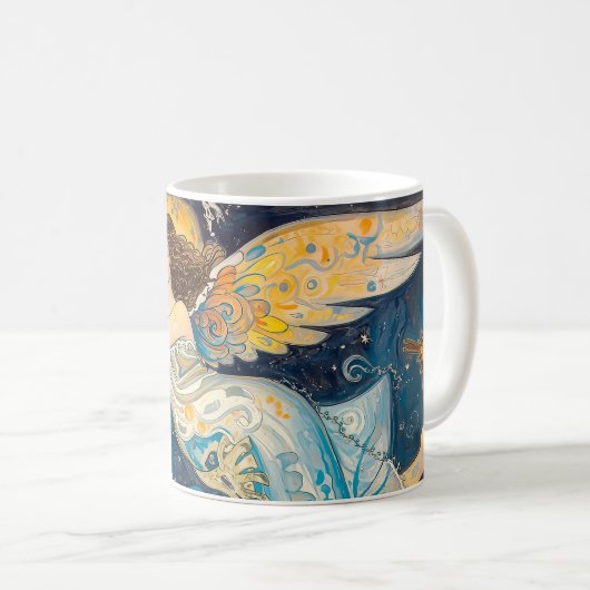 Kosmischer Engel Kaffeetasse (VorderseiteRechts)