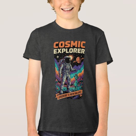 Kosmischer Entdecker Astronaut Weltraum Abenteuer  Tri-Blend Shirt (Vorderseite)