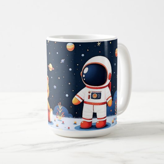 Kosmischer Entdecker Kid Astronaut Kaffeetasse (VorderseiteRechts)