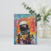 Kosmischer Explorer #2 - Pop Art Astronaut Postkar Postkarte (Stehend Vorderseite)