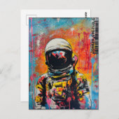 Kosmischer Explorer #2 - Pop Art Astronaut Postkar Postkarte (Vorne/Hinten)
