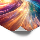Kosmischer Farbstrudel Abstrakter Ästhetik Poster (Ecke)